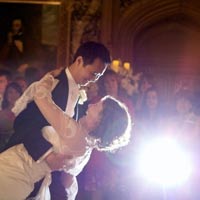 A newly wedded couple's first dance